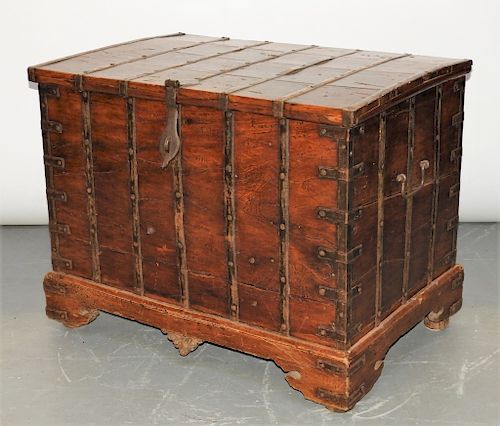 19C Anglo-Indian Hardwood Marriage Storage Chest