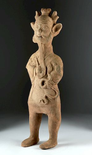 Chinese Han Dynasty Standing Guardian Figure