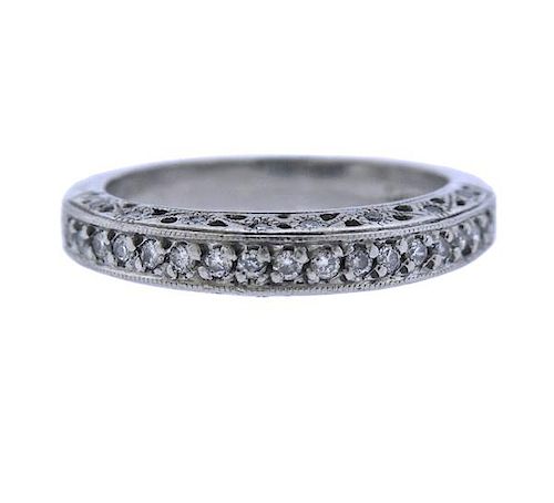 Art Deco Platinum Diamond Wedding Band Ring