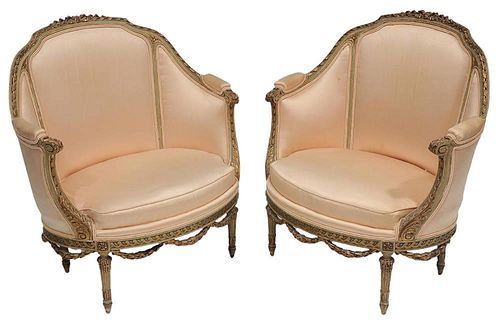 Pair Louis XV Style Painted and
