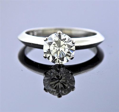 Tiffany &amp; Co Platinum GIA 1.22Ct RBC Diamond Engagement Ring