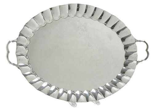 Oval Two-Handle Sterling Tray