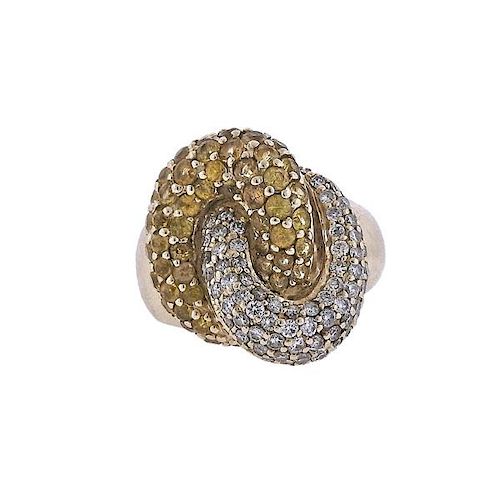 Le Vian 14k Gold Diamond Yellow Sapphire Knot Ring