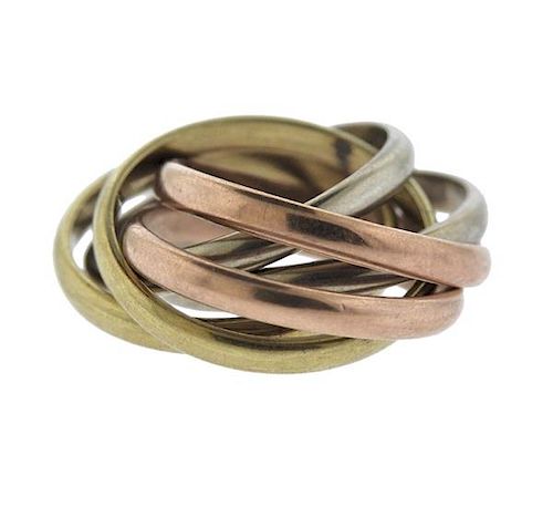 Tiffany &amp; Co 14K Tri Color Gold 6 Band Ring