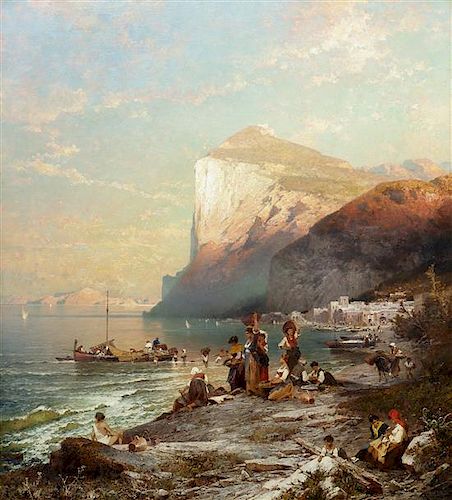 Franz Richard Unterberger, (Austrian, 1838-1902), Ankunft der Fischer in Capri, c. 1875