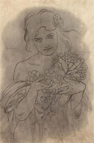 * Alphonse Mucha, (Czech, 1860-1939), Study for a Panneau Décoratif