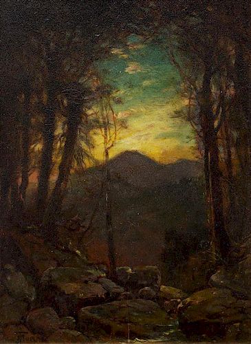 Thomas Moran, (American, 1837-1926), Catalouchee Mountain, North Carolina, c. 1880-1885