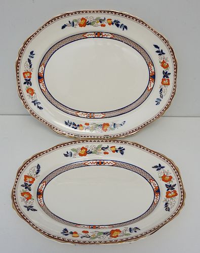 2 LARGE INDIAN TREE MEAT PLATTERS