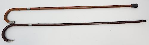2 ENGLISH STERLING CAPPED CANES