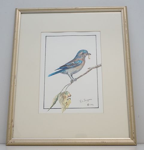 ORIGINAL BLUEBIRD WATERCOLOR - BRINGMAN