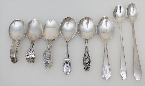 8 ANTIQUE STERLING BABY SPOONS