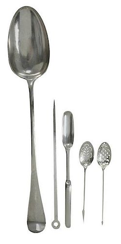 Five Pieces George II English Silver