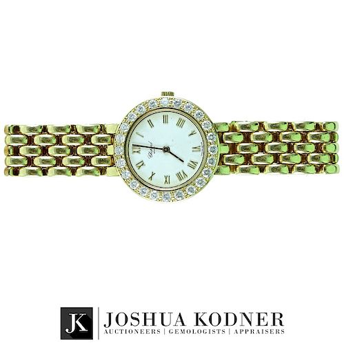 Choppard 18K Gold & Diamond Ladies Wrist Watch