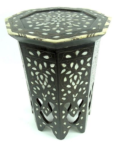 19th/20th C. Mother of Pearl Inlaid Garden Seat