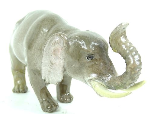 Antique Meissen German Porcelain Elephant Figurine