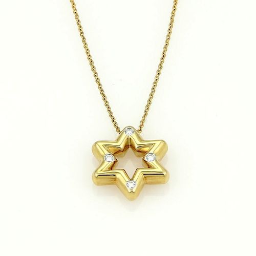 Tiffany & Co.18k Gold Etoile Diamond Star Necklace