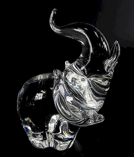 Steuben Crystal Art Glass Elephant Figure
