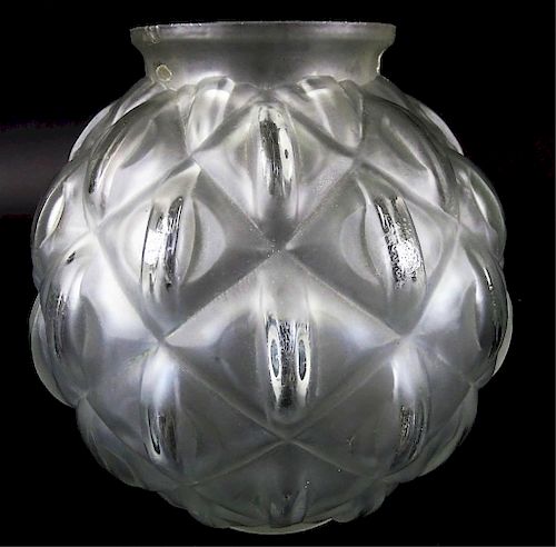 Art Deco French Glass Globular Flower Vase