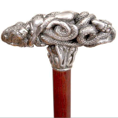 19. Sterling Octopus and Dress Cane-