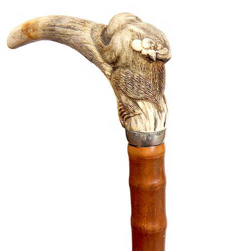 30. Japanese Stag Cane- Ca. 1890- 