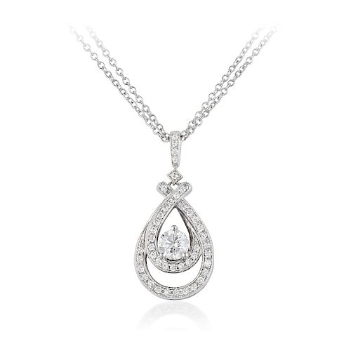 A 14K Gold Diamond Pendant Necklace