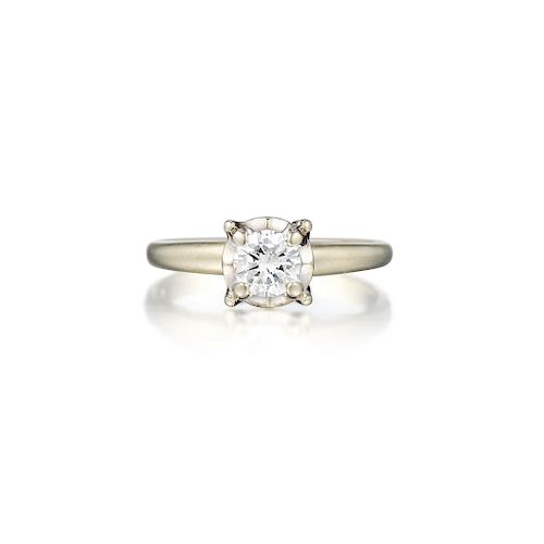 A 14K Gold Diamond Solitaire Ring