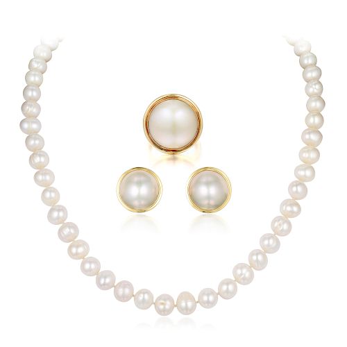 A Group of Cultured Pearl Jewelry