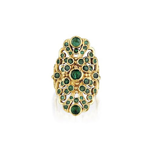 An 18K Gold Emerald Ring