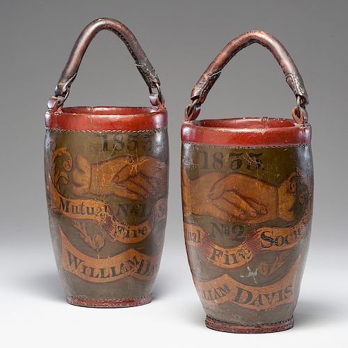 Identified Massachusetts Leather Fire Buckets