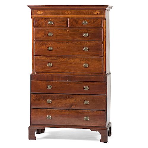 English Chippendale Chest on Chest 