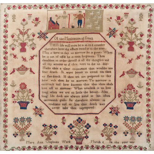 1829 Wool Sampler, Mary Ann Clapham