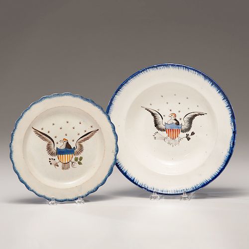 Leeds Feather Edge Pearlware Plates of American Interest