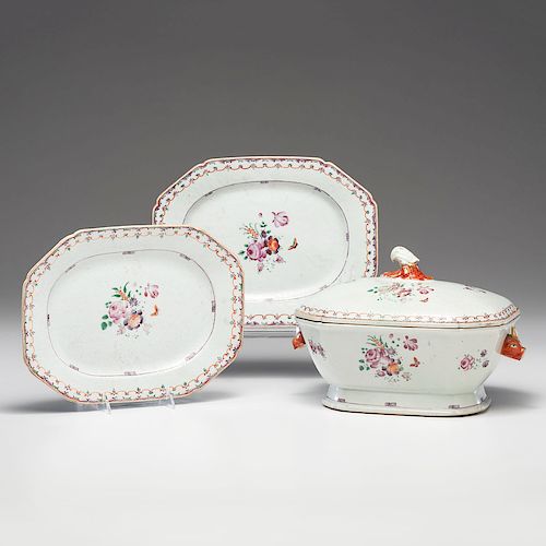Chinese Export Tureen and Trays