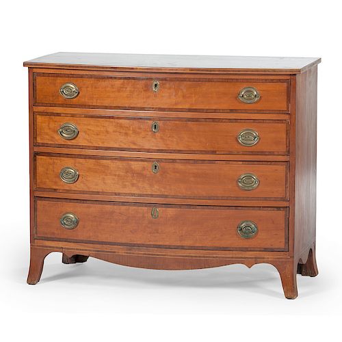 American Hepplewhite Bowfront Chest of Drawers