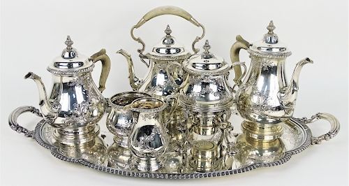 7pc Antique Gorham Sterling Silver Tea Set