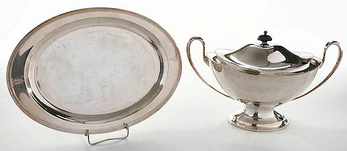 Silver-Plate Tureen and Tray