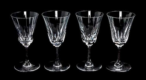 * Four Saint Louis Glass Clarets Height 6 3/8 inches.