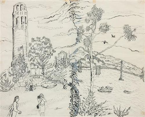 Emil Armin, (American, 1883-1972), Cort Tower, La Jolla, 1951