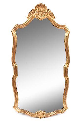 * An Italian Gilt Wall Mirror 46 1/2 x 23 inches.