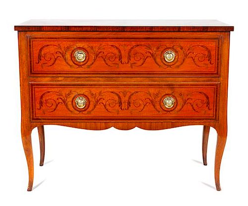 A Continental Style Commode Height 34 x width 42 x depth 19 1/2 inches.