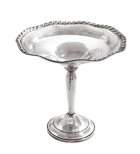 An American Silver Compote, Unknown Maker, reinforced with cement.