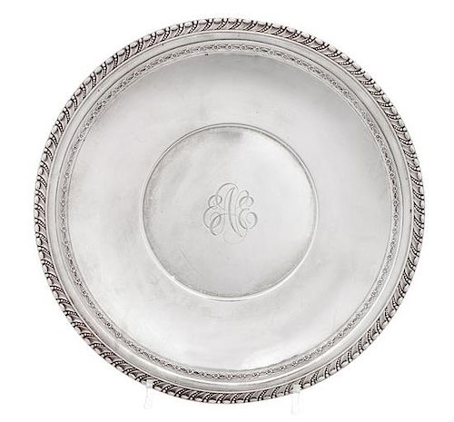 * An American Silver Platter, Mermod Jaccard King, St. Louis, MO, monogrammed in center.
