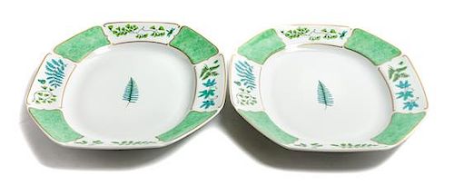 * Two Lynn Chase Porcelain Serving Platters Width 14 inches.
