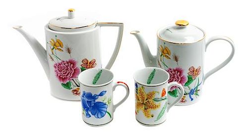* Twelve Lynn Chase Porcelain Coffee Cups Height of tallest 9 inches.