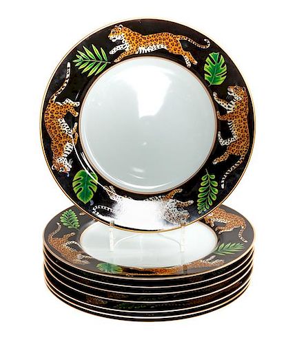 * A Group of Eight Lynn Chase Porcelain Chargers Diameter 12 inches.