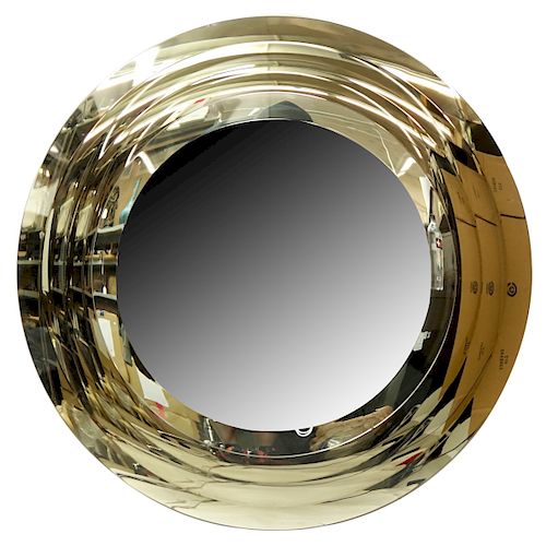Modern Karl Springer Style Beveled Wall Mirror