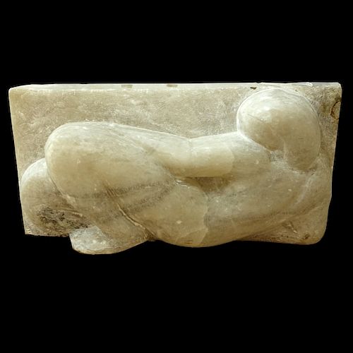 20th Century French Alabaster Relief Sculpture