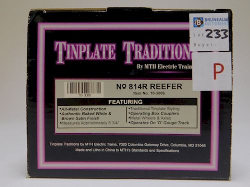 MTH Tinplate Traditions White 814R Reefer Train