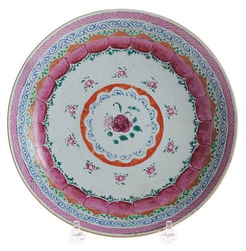 Famille Rose Enameled Porcelain Dish