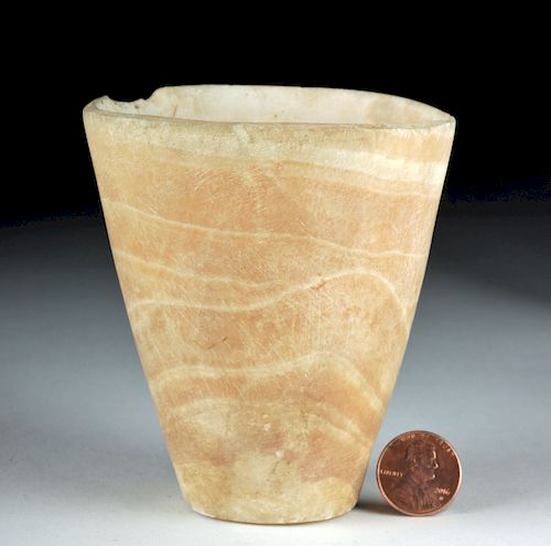 Egyptian Alabaster Conical Cup - Remarkably Thin Walls